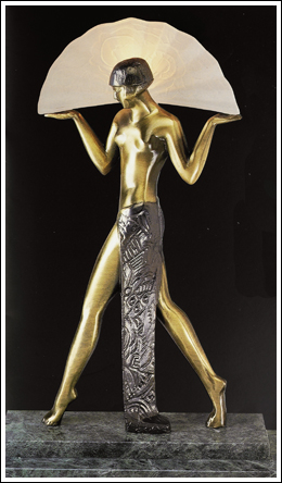 Egyptian Deco Lady Lamp 