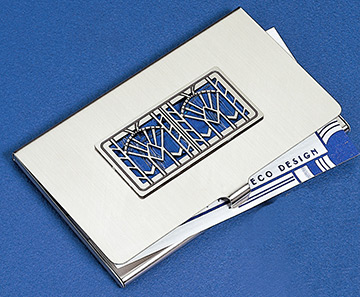 Metalwork Card Case and Pill Box 